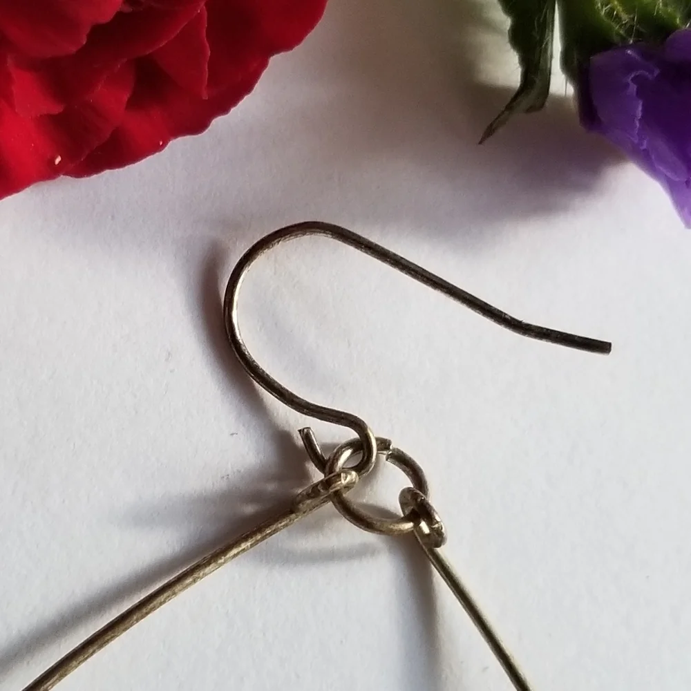 Relisted -Sparkly teardrop earrings silver tone - Picture 4 of 10